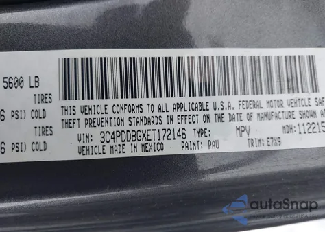 2014 Dodge Journey Sxt from USA, damaged, VIN 3C4PDDBGXET172146